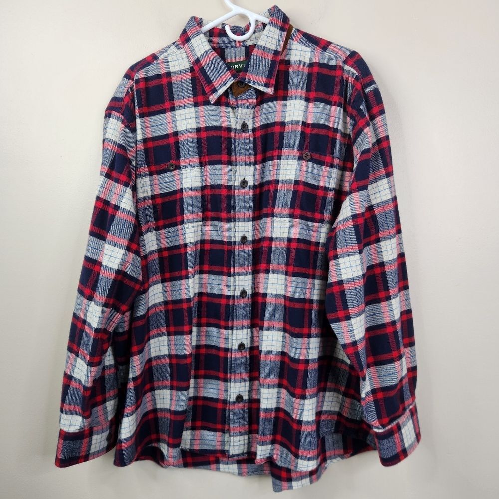 Orvis The Perfect Flannel Long Sleeve Full Button Down Schacket XXL